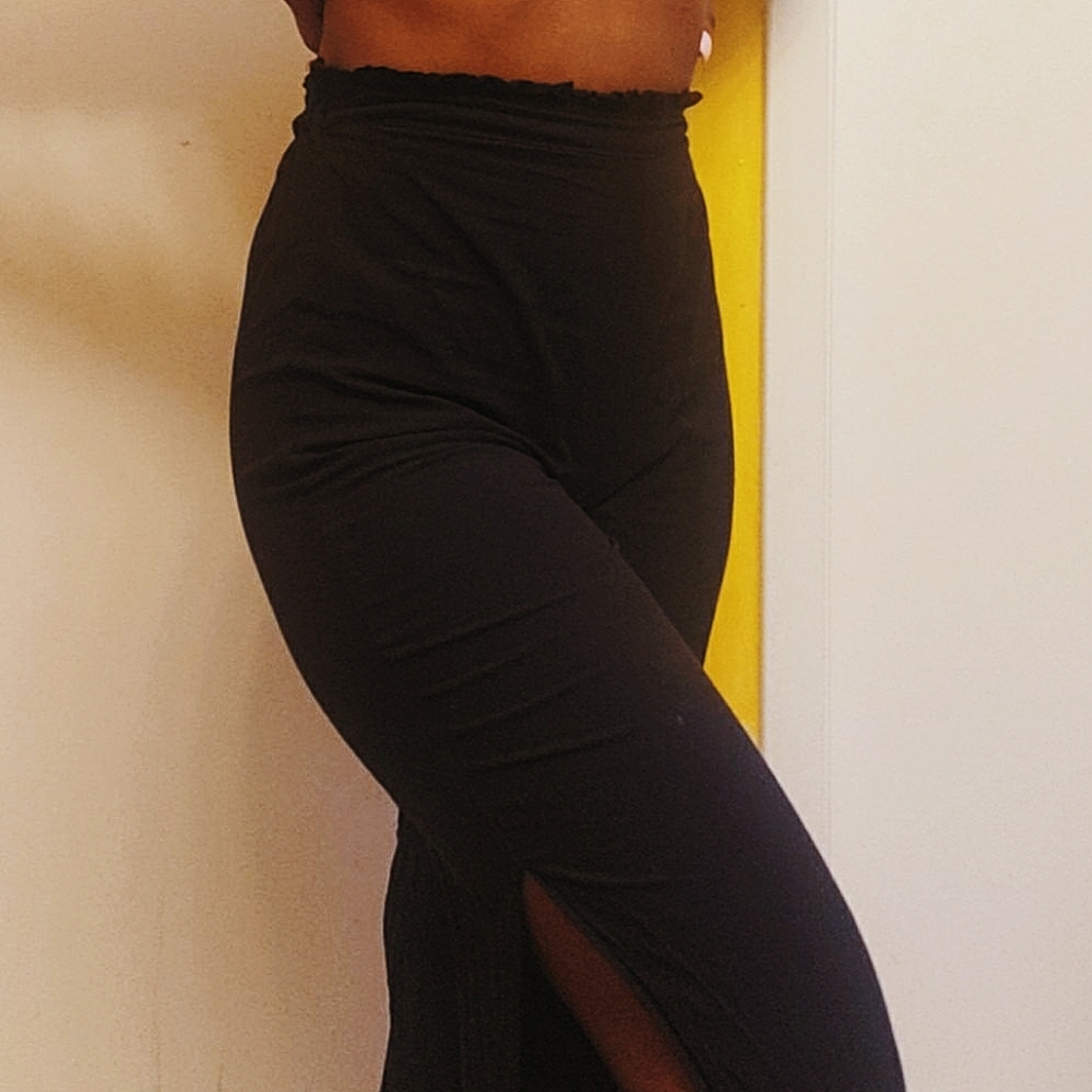 Black High Waisted Flare Pants